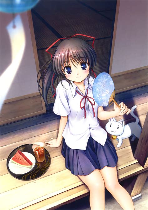 Original Anime Girl School Uniform Cute Cat