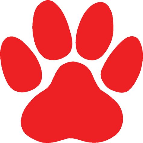 Download Red Paw With Transparent Background Red Paw Print Clipart