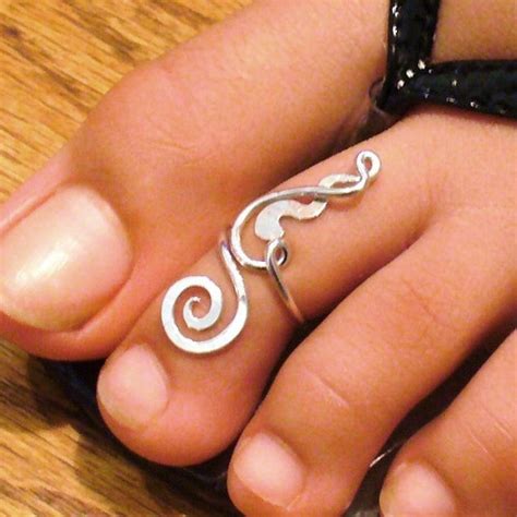 Handmade Sterling Silver Toe Ring Or Long Spiral Midi Ring Etsy
