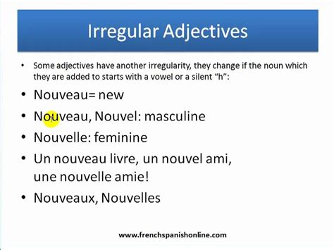 Adjectives In French French Adjectives Rules French Adjectives