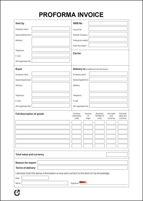 Free Proforma Invoice Templates In Microsoft Word Doc Template Net The Best Porn Website