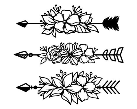 Floral Arrow Svg Floral Arrow Clipart Floral Arrow Png Floral Arrow