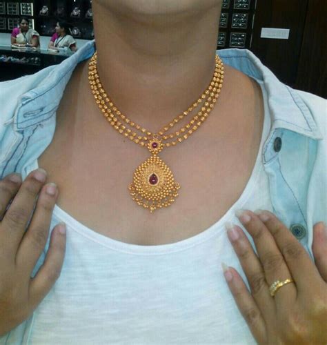 Pin By Rishika Belliappa On Gold And Diamonds Pinterest New Indian Necklace Designs Gold