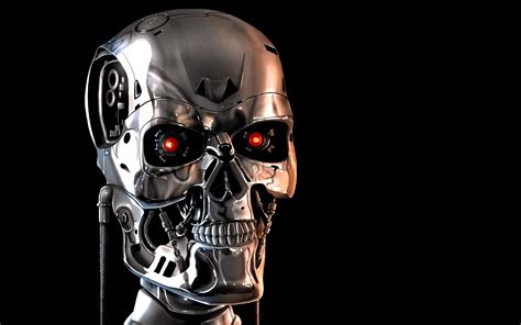 Terminator Movie Illustration Face Skull Mechanism Robot