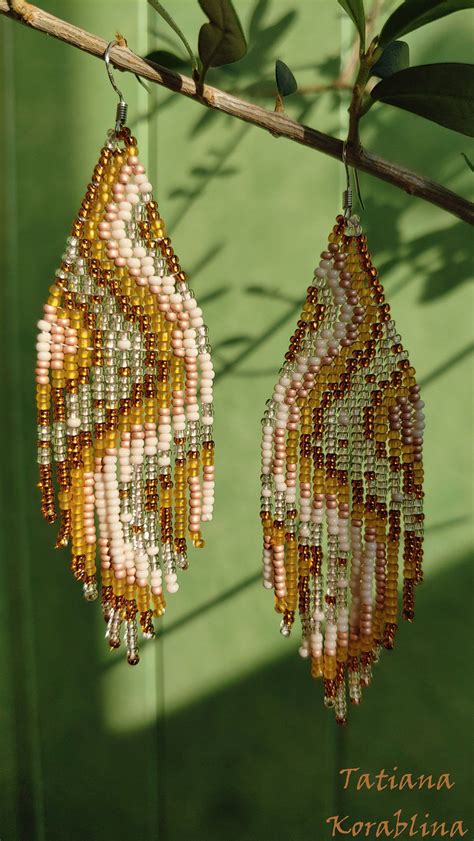 Seed Bead Earrings Fringe Earrings Unique Earrings Beaded Earrings