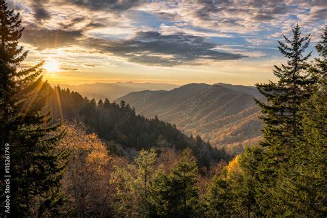 Great Smoky Mountains Autumn Sunrise Tennessee Wa Wallsheaven Aheflin