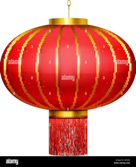 Rote Chinesische Laterne Von Kreisförmiger Form Realistische