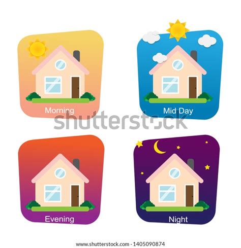 Different Times Day Good Morning Good Stock Vector Royalty Free
