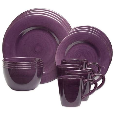 Sonoma 16 Piece Dinnerware Set In Purple Dinnerware Set Dinnerware Dinnerware Sets
