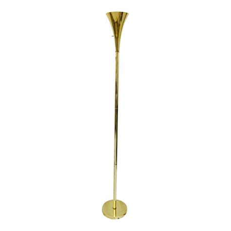 Standard shipping provides delivery to the front door of a residence or dock of a commercial building. Vintage Mid-Century Brass Tulip Floor Lamp | Chairish