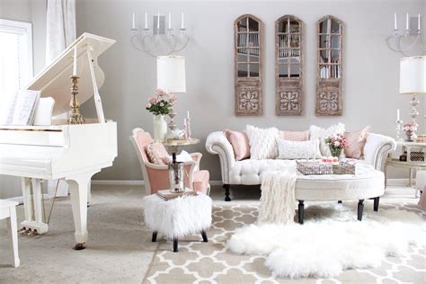 Romantic Blush Pink Living Room Valentines Day Decor Styled With Lace