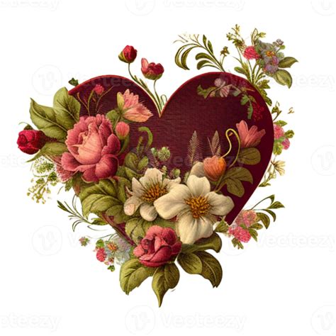 Flowers Heart Valentines Day Clipart 18929823 Png