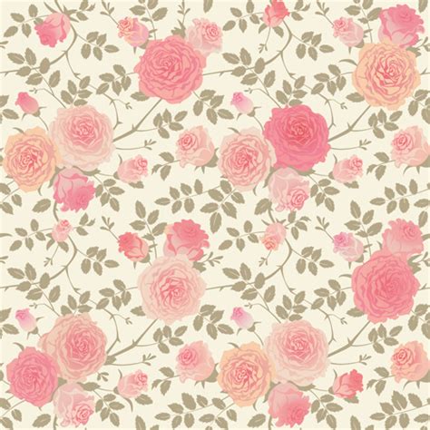 Beautiful Pink Rose Seamless Pattern Vector Free Vector In Encapsulated
