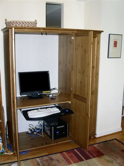 He says, i permanently mounted the main bay shelf at approx 30 inch height and placed horizontal supports under it to give it good support. wardrobe to computer workstation - IKEA Hackers - IKEA Hackers