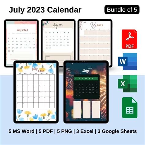 July 2023 Calendar Template With Holidays In Pdf Word And Excel In 2022