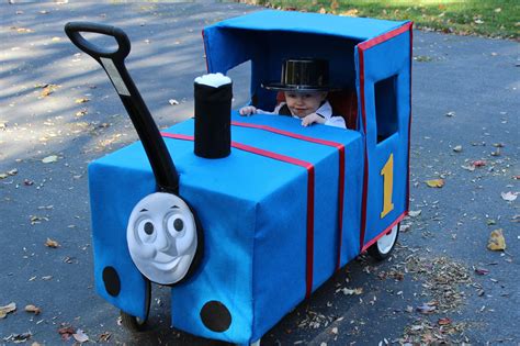 Thomas The Train From Cardboard Box On A Wagon Thomas The Train Costume