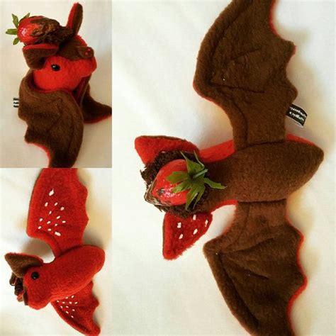 Chocolate Covered Strawberry Bat With Strawberry Hat Kawaii Etsy In