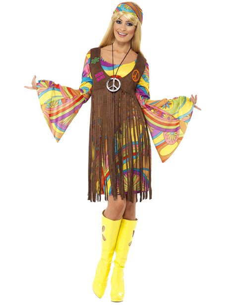 Retro Hippie Damenkostüm Revival Der 60er Mit Vegaoo