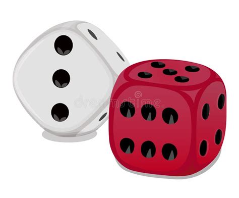 Red And White Dice Stock Vector Illustration Of Lose 65176093