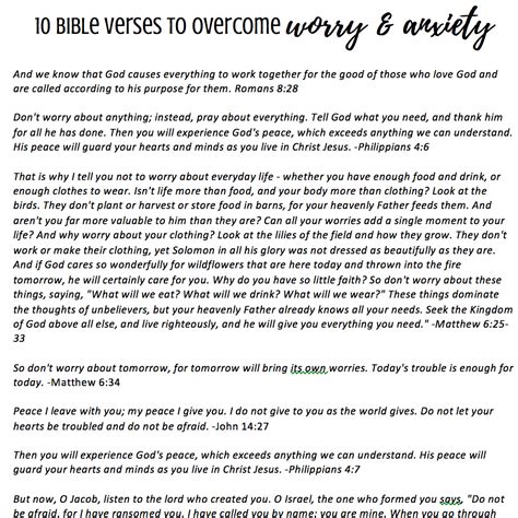 10 Bible Verses To Overcome Worry And Anxiety Printable Feels Like Home