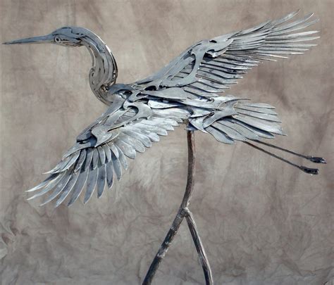 Flying Metal Bird Sculpture Wildlife Sculpture Public Art Site