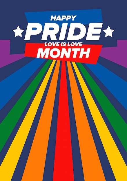6 月の Lgbt プライド月間レズビアン ゲイ バイセクシュアル トランスジェンダー Lgbt 虹色の旗ベクトル図 プレミアムベクター
