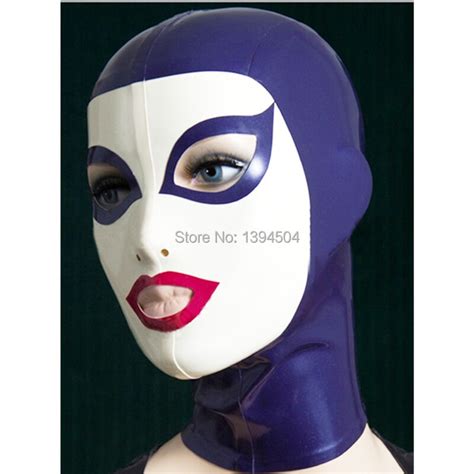 Exotic New Arrival Women Handmade Customized Latex Hoods Spliced Color