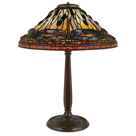 Tiffany Studios Bronze And Leaded Favrile Glass Dragonfly Lamp