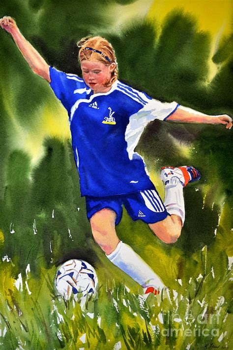 The Art Of Soccer Painting By Kathy Flood Fine Art America