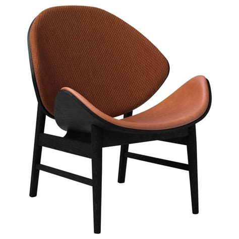Orange Two Tone Lounge Chair In Black Oak With Upholstery By Hans
