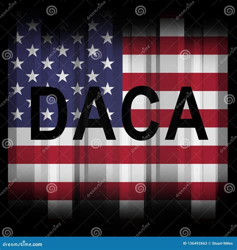 Daca Kids Dreamer Legislation Flag For Us Immigration 2d Illustration