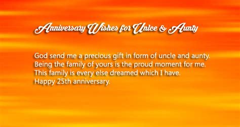 Related pages to anniversary wishes for uncle and aunty. 25th Wedding Anniversary Wishes for Uncle and Aunty ...