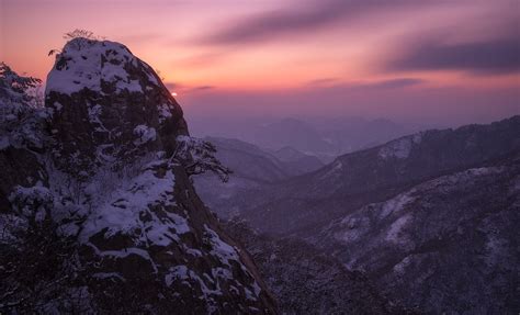 Photography Nature Mountains Sunset Snow Mist Sky