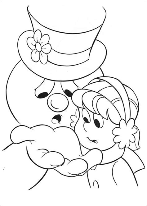 Frosty and karen are ice skating on lake. Free Printable Coloring Sheets Frosty the Snowman 10