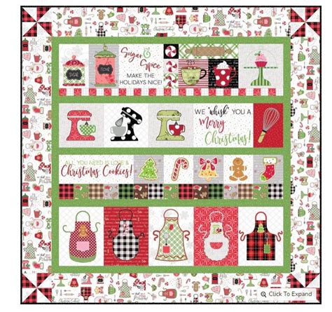 Kimberbell We Whisk You A Merry Christmas Fabric Kit With White Border