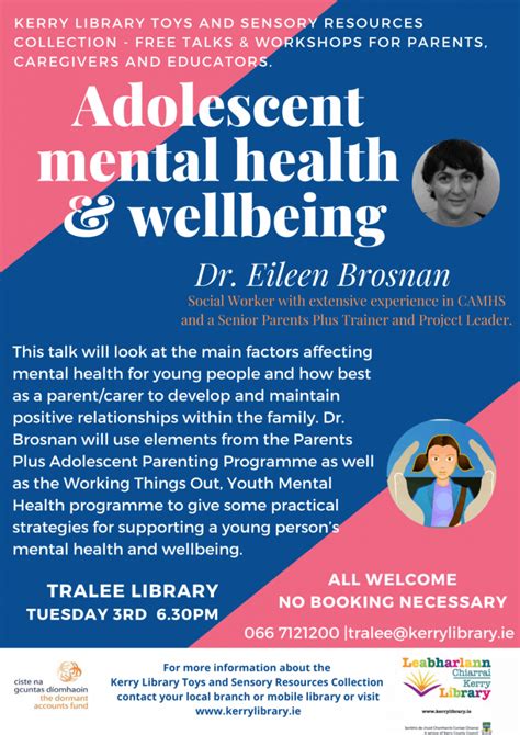 Adolescent Mental Health And Wellbeing Free Talk Tralee Library