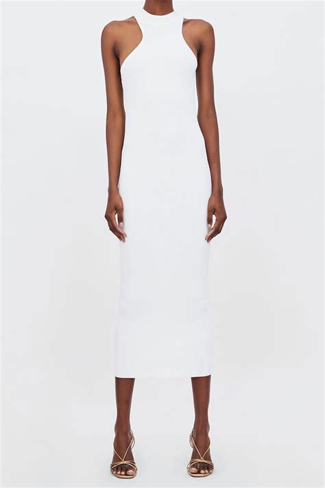 10 Of The Chicest High Necked White Dresses High Neck White Dress Fashion White Dress
