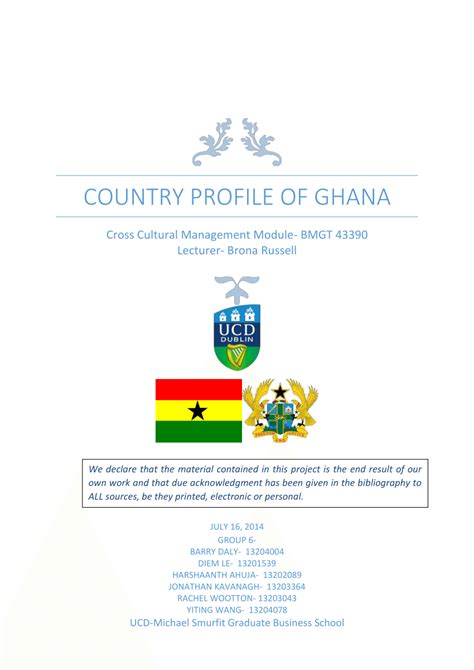 Pdf Ghana Country Profile Cross Cultural Management