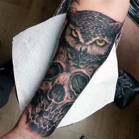 50 Owl Skull Tattoo Designs For Men Cool Ink Ideas