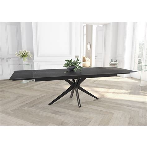 C'est vrai, la table plateau céramique extensible représente de très nombreux avantage pour votre salle à manger. Table extensible LAURA pied noir, plateau céramique titane ...