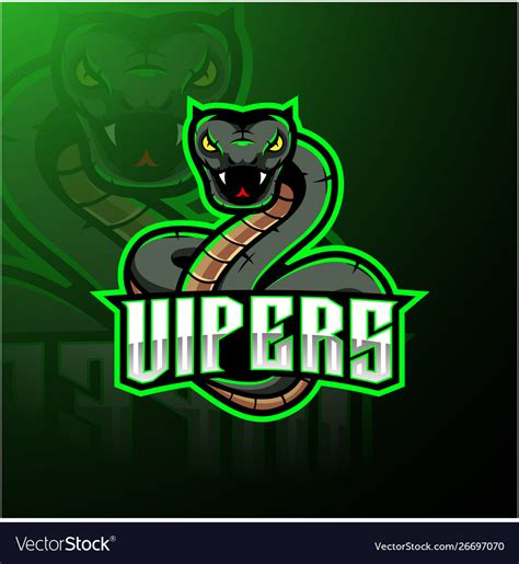 Green Viper Snake Mascot Logo Design Royalty Free Vector