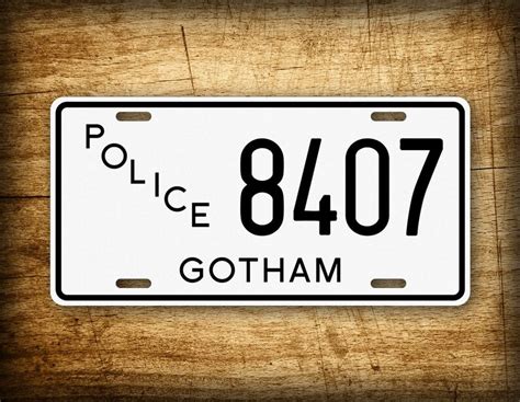 Personalized Gotham City Police License Plate Batman Replica Etsy