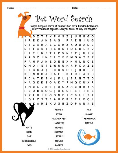 Pet Word Search