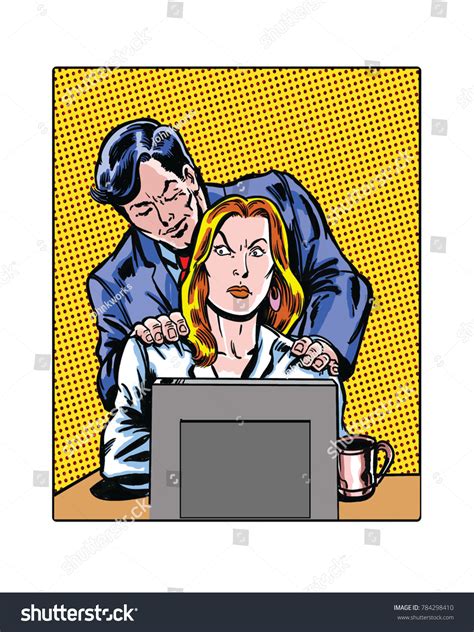 comic book illustrated workplace sexual harassment stock illustration 784298410 shutterstock
