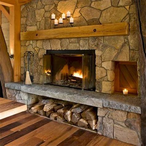 Pin By Ashley Leann On Living Room Rustic Stone Fireplace Rustic
