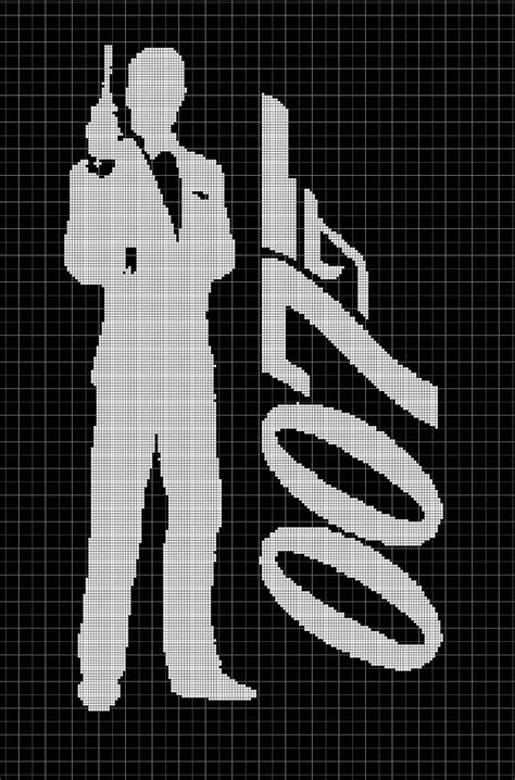 James Bond 007 2 Silhouette Cross Stitch Pattern In Pdf