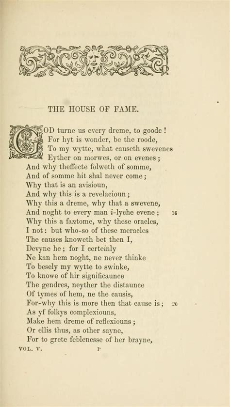 The House Of Fame Was One Of Geoffrey Chaucers Earlier Works Written