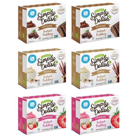 Simply Delish Natural Instant Pudding Variety Pack 2 Chocolate