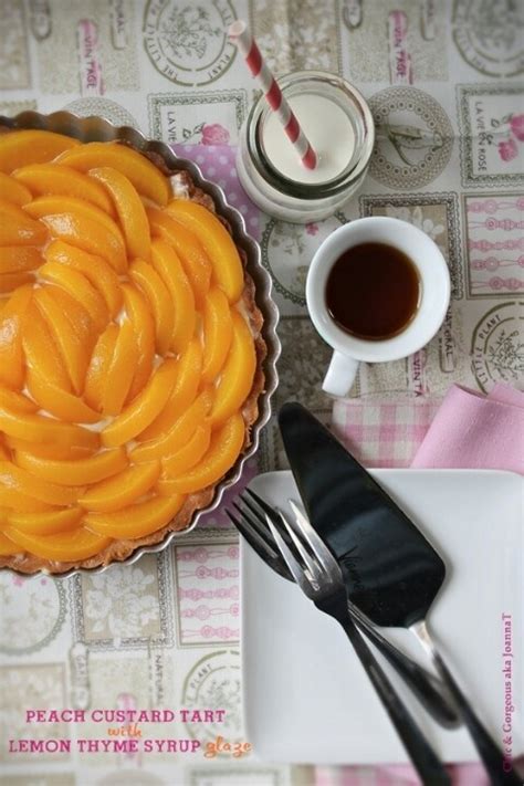 peach custard tart
