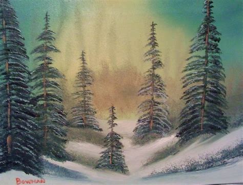 Peaceful Winter Scene Painting By Lee Bowman Fine Art America